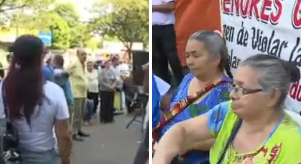 Adultos mayores se manifiestan frente al Ministerio de Desarrollo Social