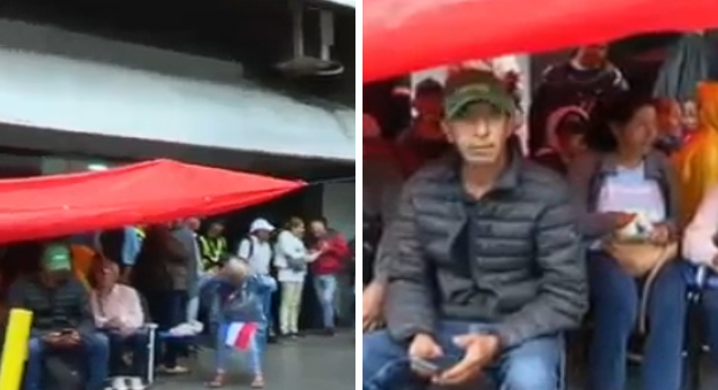 Adultos mayores protestan bajo la lluvia por sus pensiones