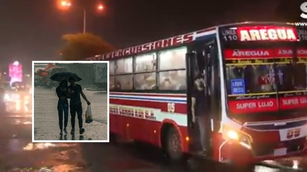 Lluvia, pocos buses y paradas repletas