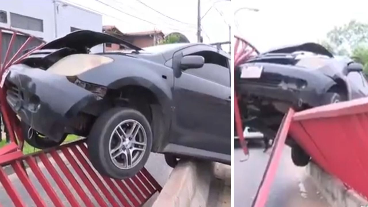 Conductor chocó contra baranda en viaducto de intersección de Madame Lynch y Santa Cruz de la Sierra