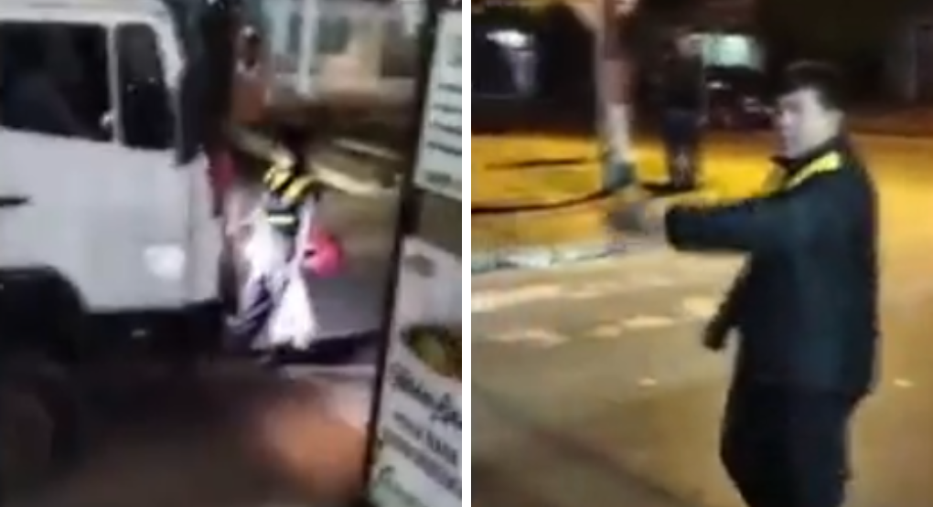 Pelea entre PMT y chofer de camión en Capiatá