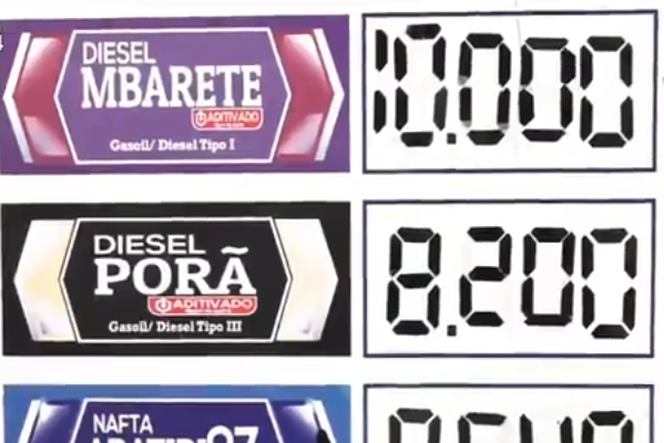Petropar sube precios de combustibles en Paraguay
