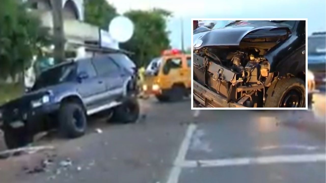 Triple choque en Ypané deja daños materiales